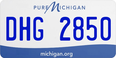 MI license plate DHG2850