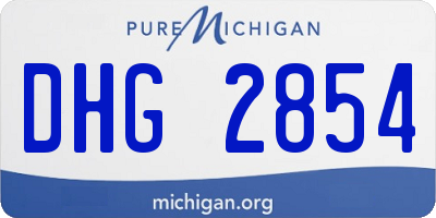 MI license plate DHG2854
