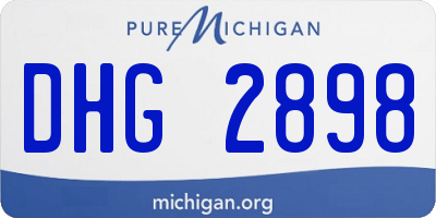 MI license plate DHG2898