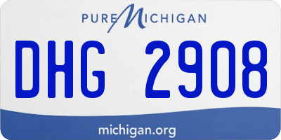 MI license plate DHG2908