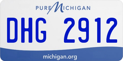 MI license plate DHG2912