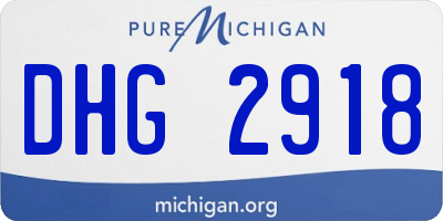 MI license plate DHG2918