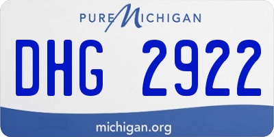 MI license plate DHG2922