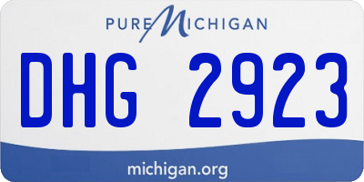 MI license plate DHG2923