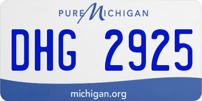 MI license plate DHG2925