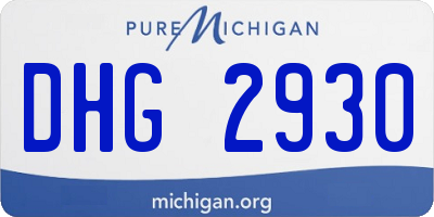 MI license plate DHG2930