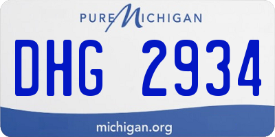 MI license plate DHG2934
