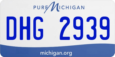 MI license plate DHG2939