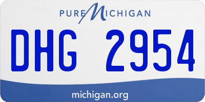 MI license plate DHG2954