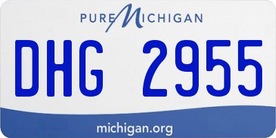 MI license plate DHG2955