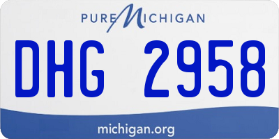 MI license plate DHG2958
