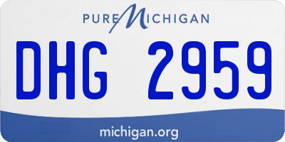 MI license plate DHG2959