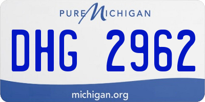 MI license plate DHG2962