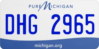 MI license plate DHG2965