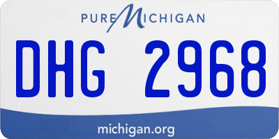MI license plate DHG2968