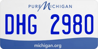 MI license plate DHG2980