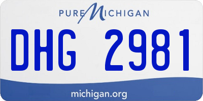 MI license plate DHG2981