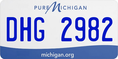 MI license plate DHG2982