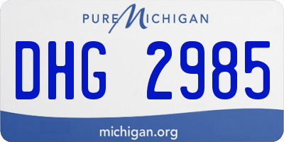 MI license plate DHG2985