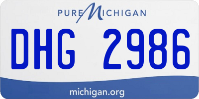 MI license plate DHG2986
