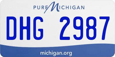 MI license plate DHG2987