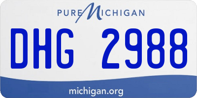 MI license plate DHG2988