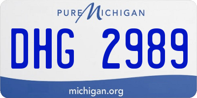 MI license plate DHG2989