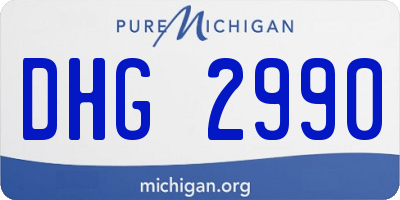 MI license plate DHG2990