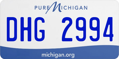 MI license plate DHG2994