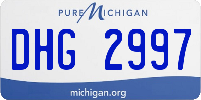MI license plate DHG2997