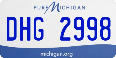 MI license plate DHG2998