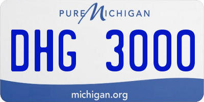 MI license plate DHG3000