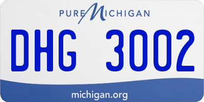 MI license plate DHG3002