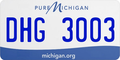 MI license plate DHG3003