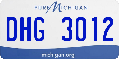 MI license plate DHG3012