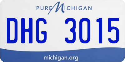 MI license plate DHG3015