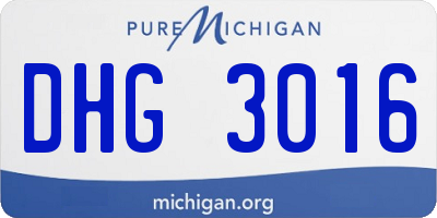 MI license plate DHG3016