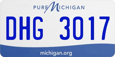MI license plate DHG3017