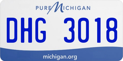 MI license plate DHG3018