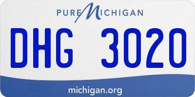 MI license plate DHG3020