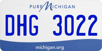 MI license plate DHG3022