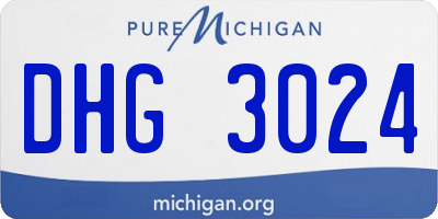MI license plate DHG3024