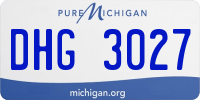 MI license plate DHG3027