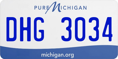 MI license plate DHG3034