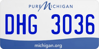 MI license plate DHG3036