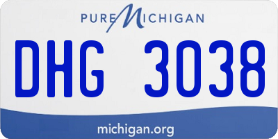 MI license plate DHG3038
