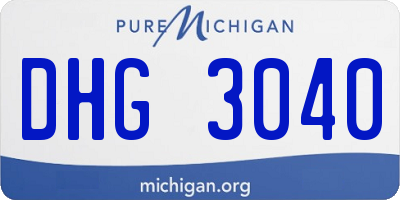 MI license plate DHG3040