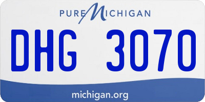 MI license plate DHG3070