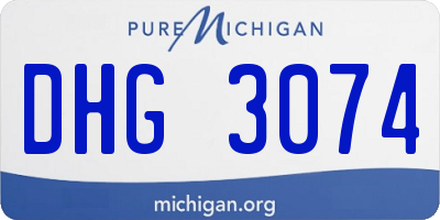 MI license plate DHG3074