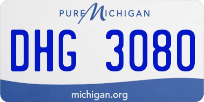 MI license plate DHG3080